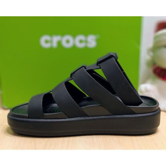 CROCS Black Brooklyn Luxe Gladiator Sandals Women's Size 9 NIB - Picture 8 of 14